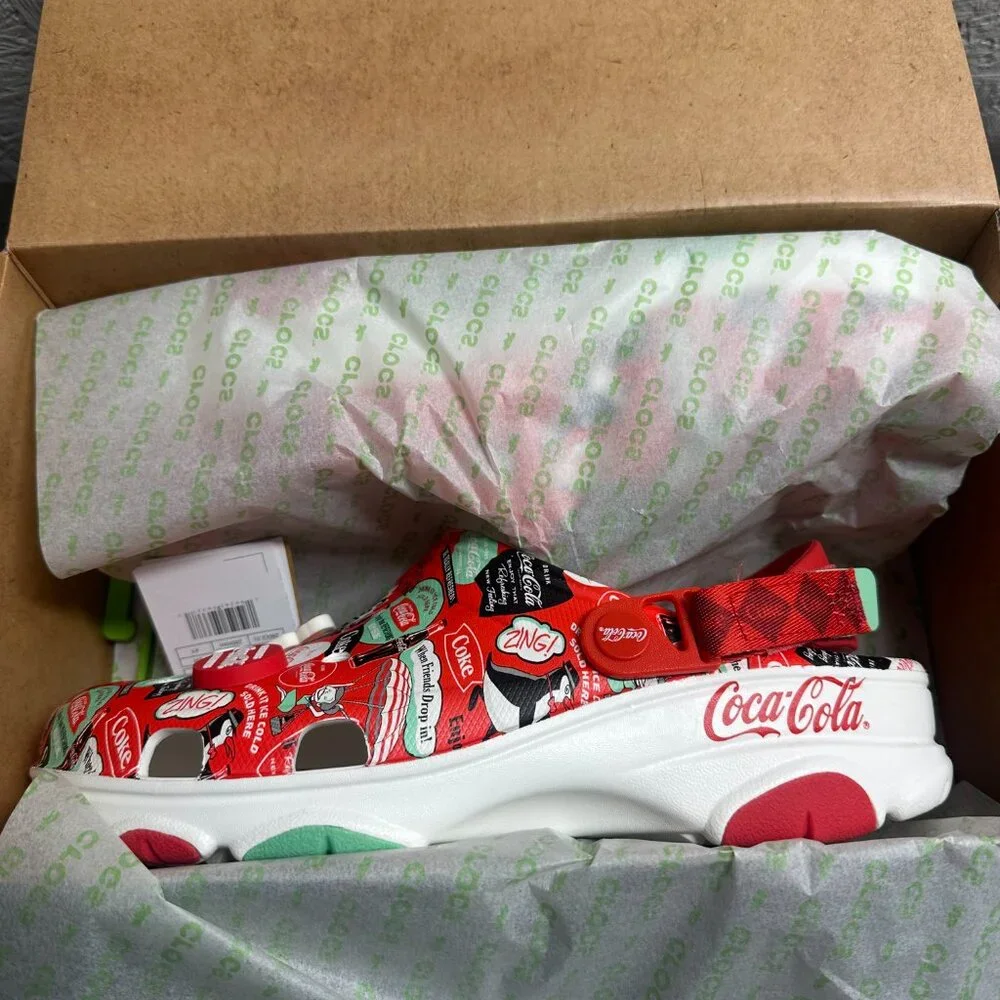 New Crocs Coca Cola Coke All-TerraIn Clog Men’s Size 10 Red / White 209312-100